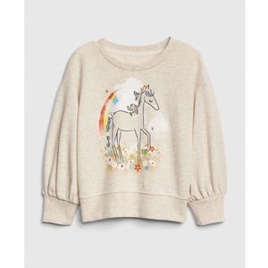 Toddler Graphic Print Puff-Sleeve Sweatshirt